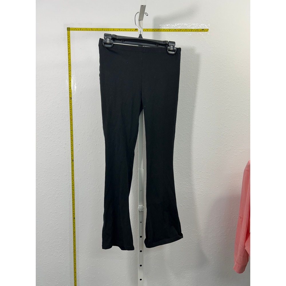 Black Flare Leggings Cotton‎ Stretch Yoga Pants Slim Fit Bell Bottoms Size 160